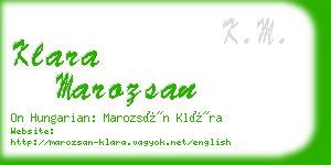 klara marozsan business card